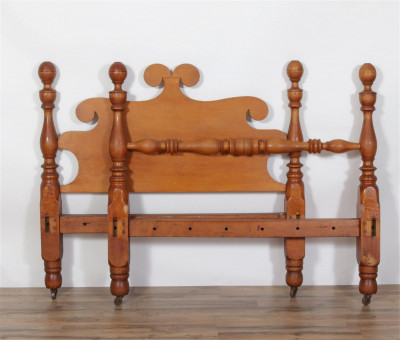 Image for Lot Colonial Style Cherry Headboard & Footboard