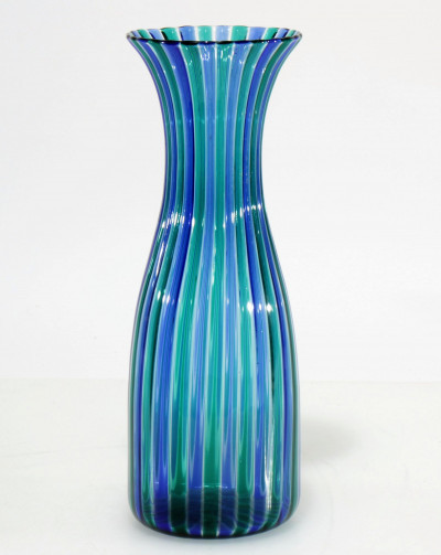 Venini Caned Glass Vase, attr. Ponti