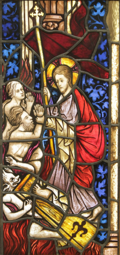 The Harrowing of Hell Stained Glass Window Panel