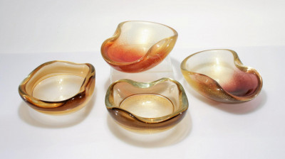 Image for Lot Murano Avventurina Glass Bowls