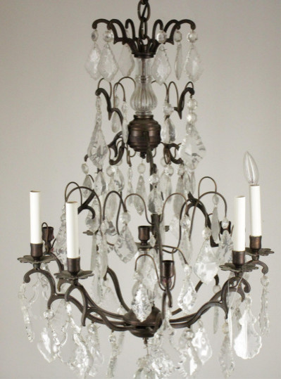 Image for Lot Louis XV Style Brass  Cut Glass Chandelier