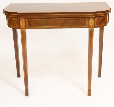 Image for Lot George III Style Inlaid Mahogany Games Table