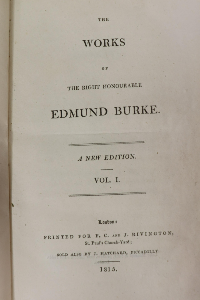 Image 9 of lot 24 Vols of Burke&apos;s Works and Writings 18th/19th C.