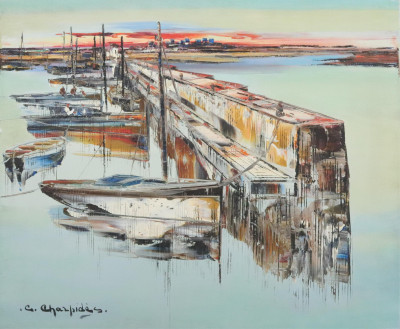 Image for Lot Charles Charpides  Dock with Boats