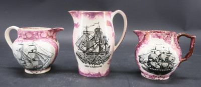 Image for Lot 3 Small Sunderland Lusterware Pitchers