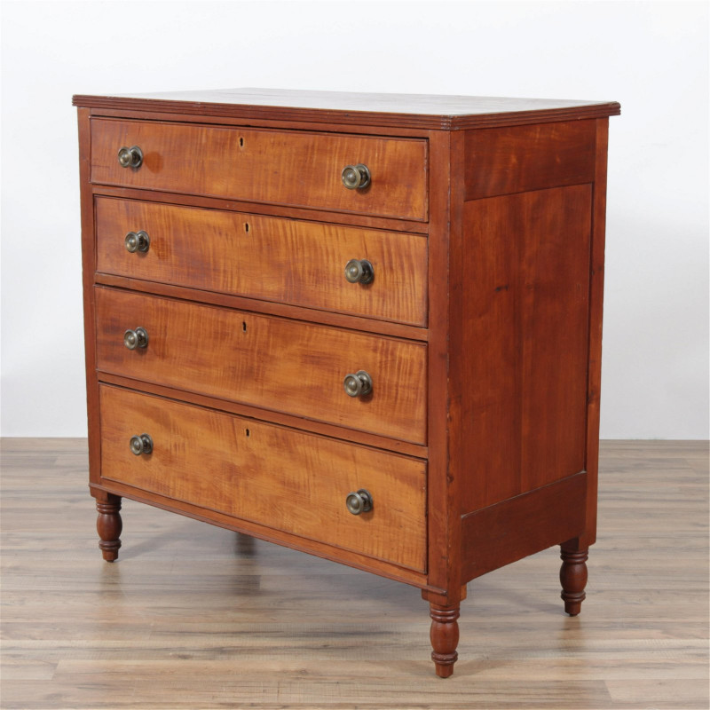 Image 2 of lot 19th C. Sheraton 4 Drawer Chest