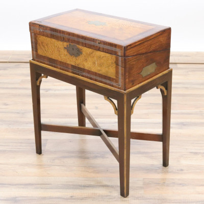 Image for Lot Victorian Figured Ash  Rosewood Lap Desk