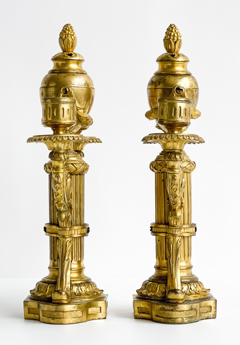 Pair of Louis XVI Gilt-Bronze Candelabra, in the manner of Jean-Charles Delafosse