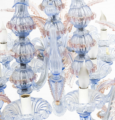 Image 4 of lot 18-Light Venetian Glass Chandelier