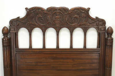 Image for Lot Italian Baroque Style Mahogany Double Bed