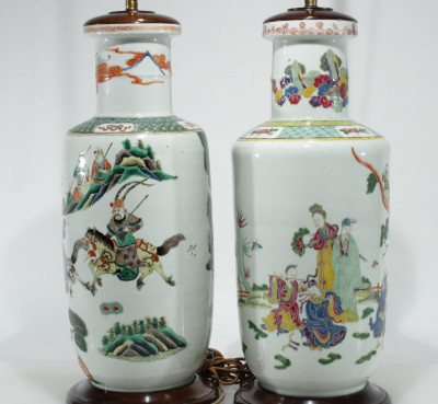 Image 4 of lot 2 Chinese Porcelain Lamps, 19th/20th C.