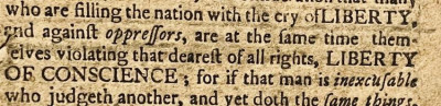Image for Lot I. BACKUS [ A Seasonable Plea for Liberty} 1770