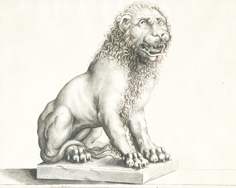 Continental School - Study of a Sentinel Lion