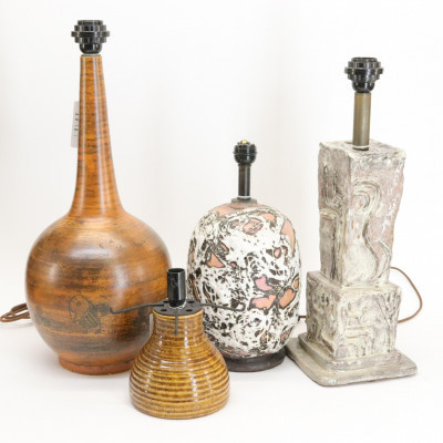 Image for Lot 4 Art Pottery Ceramic Lamps