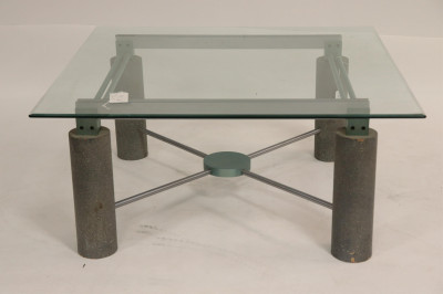 Image for Lot Dakota Jackson Style Aluminum/Faux Granite Table
