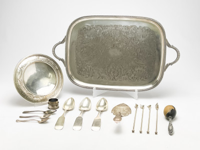 Image for Lot Assortment of Silver-Plate Items, 16 Pcs.