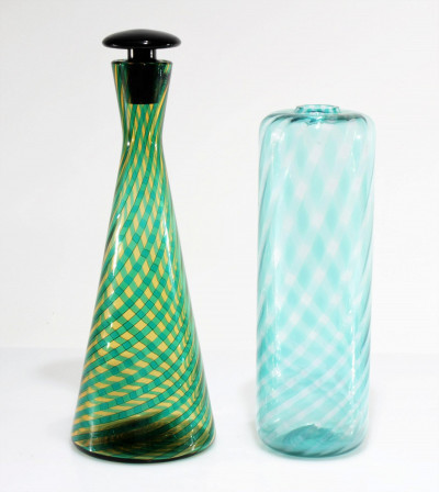 Image for Lot Ve&apos;Art Glass Vase & Decanter