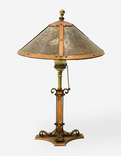 Image for Lot Roycroft Copper & Mica Table Lamp