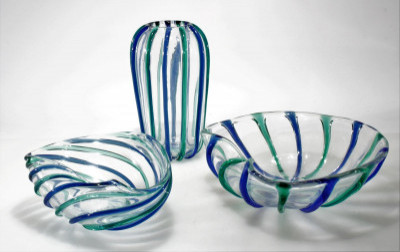 Image for Lot Archimede Seguso - Murano Glass Bowls & Vase