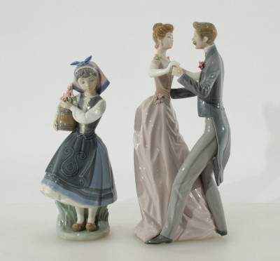 Image for Lot Lladro Porcelain Couples Dancing & Flower Girl