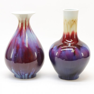 Image for Lot Two Chinese Flamb Vases
