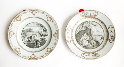 Image for Lot 2 Chinese Export Porcelain European Subject Plates