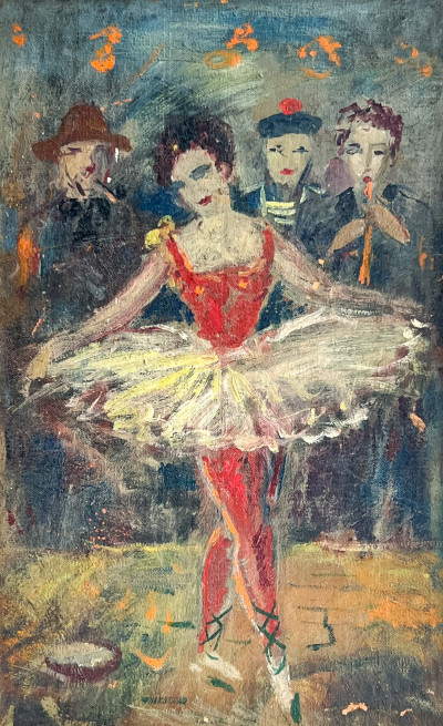 Image for Lot Unknown Artist - Ballet Dancer in Crowded Room