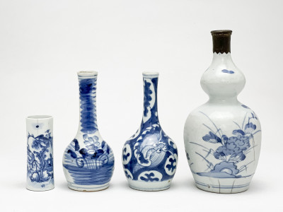 Image for Lot Asian Blue and White Vases, Group of 4