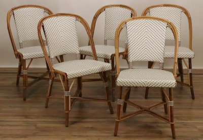 Image for Lot Set of 5 Rattan Side Chairs