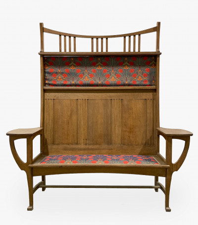 Image for Lot Gustave Serrurier-Bovy - Art Nouveau Hall Bench