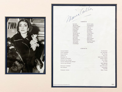 Maria Callas Signed Performance Program Page