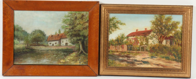 Image 1 of lot 2 Landscape Paintings with Cottages