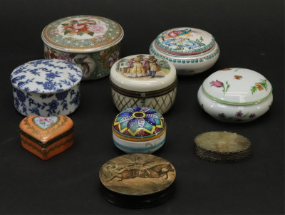 Image for Lot 9 Porcelain Wood  Carved Stone Boxes