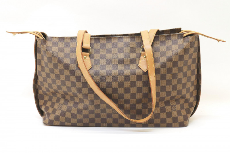 Louis Vuitton Damier Ebene Canvas Leather Chelsea Tote Bag Auction
