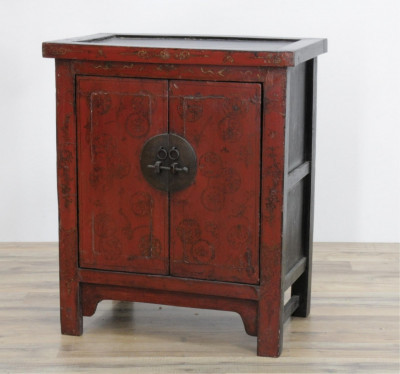 Image for Lot Chinese Red Lacquered Cabinet