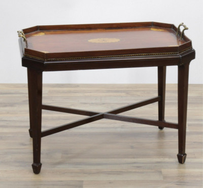 Image for Lot Mahogany And Fan Inlay Butlers Tray Table