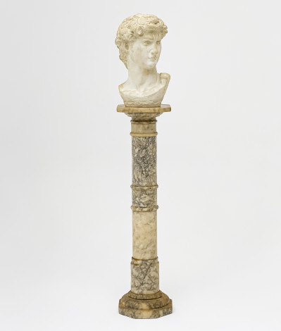 Image for Lot Classical Style Plaster Bust raised on Marble Pedestal