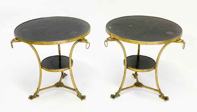 Pair of French Neoclassical Style Gilt-Bronze Guéridons
