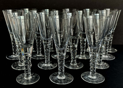 Title Group of Large Clear Glass Officer's Goblets / Artist