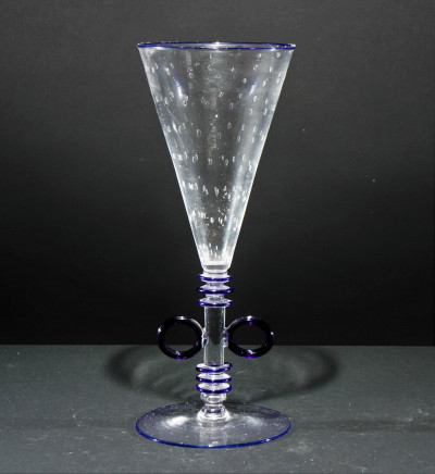 Image for Lot Umberto Bellotto, C.V.M. - Cobalt & Clear Vase