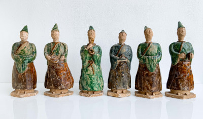 Image for Lot 6 Chinese Glazed Pottery Figures of Musicians  