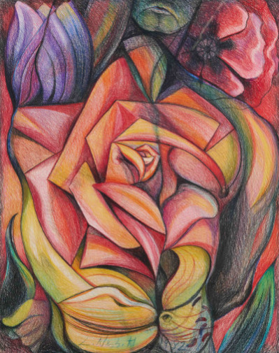 Lowell Nesbitt - Cubist Rose