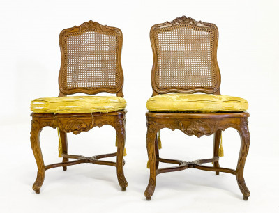 Pair of Régence Caned Side Chairs