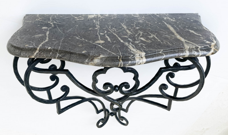 Rococo Style Wrought Iron Console