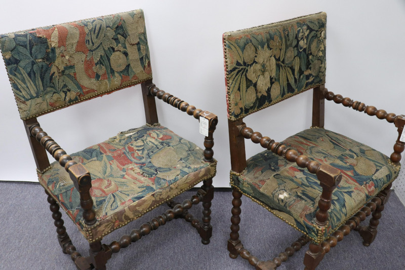 Image 2 of lot 4 Chairs; English Baroque Cherry &amp; Beechwood