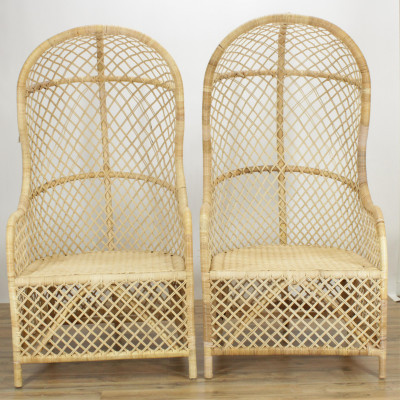 Image for Lot Pair of Wicker Porter's Chairs