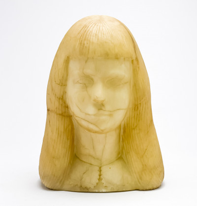 Image for Lot Alabaster Bust of a Young Child