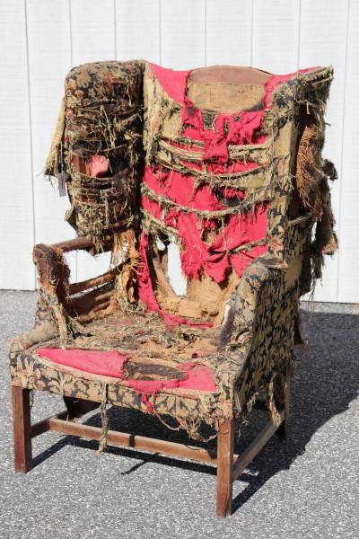 Image for Lot 18th C. American Mahogany Wing Chair