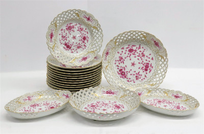 Image for Lot Meissen Indian Plates & Serving Pieces