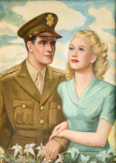 Image for Lot Frank Stanley Herring - Portrait of a U.S. Soldier and Woman